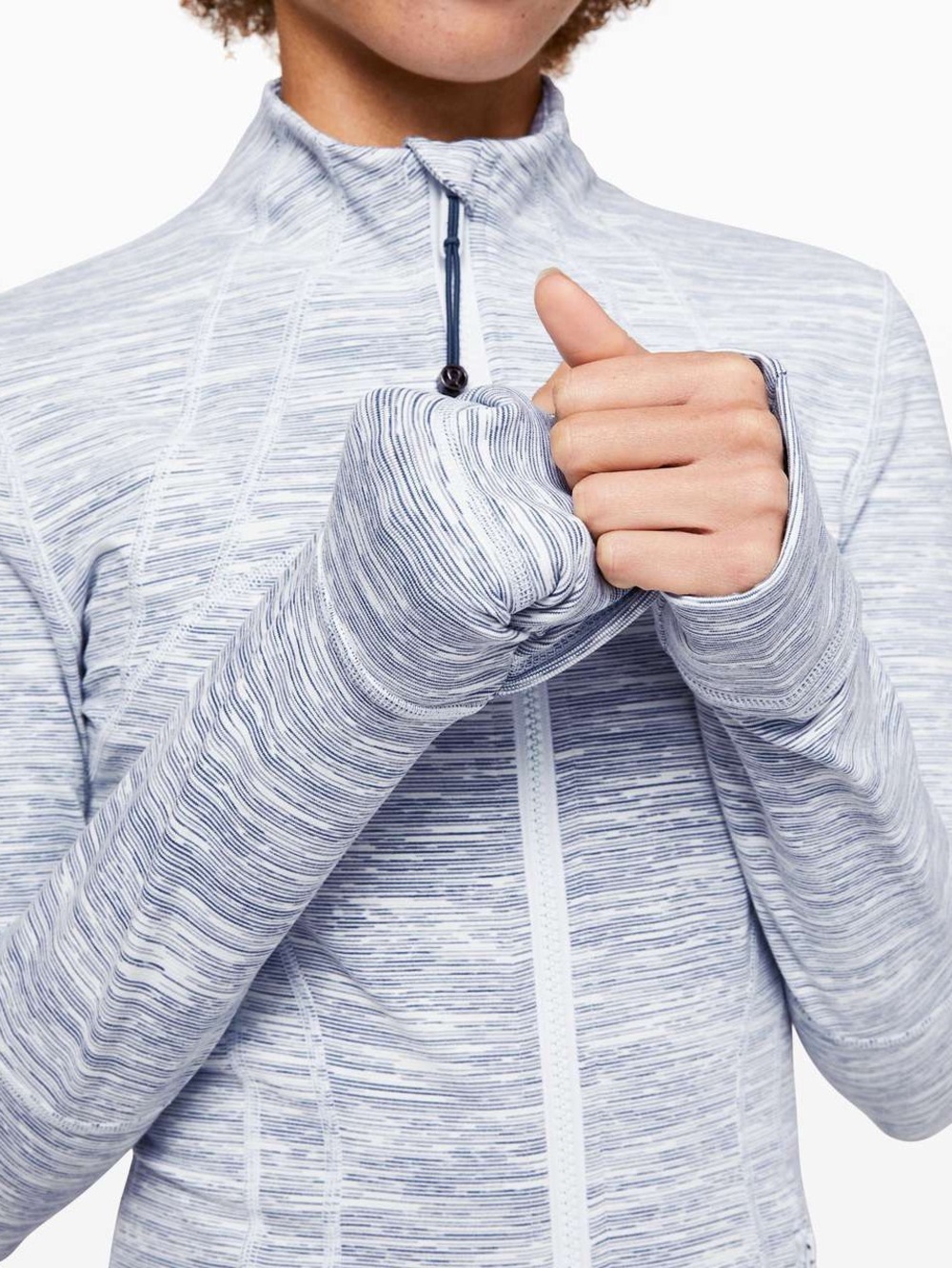 Lululemon Define Jacket in Wee Are From Space Sheer Blue Chambray Size 14 - Picture 4 of 8